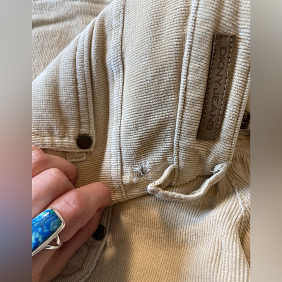 DKNY Jeans- Corduroy Stretch Cargo Bootcut Pants - Picture 14 of 16